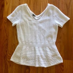 White Knit Peplum Sweater - Talbots M